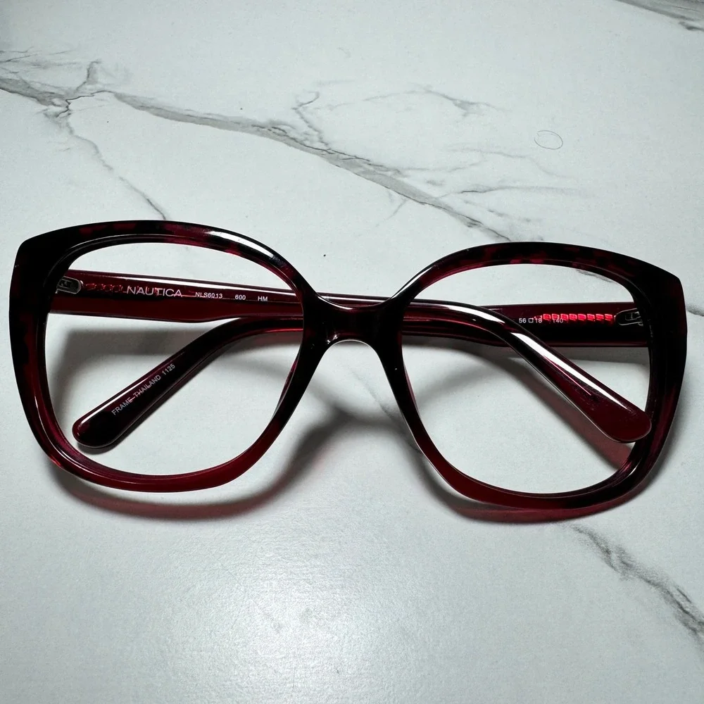 Nautica NLS6013 600 Red Tortoise Eyeglass Frames 56-18-140 Womens Square Glasses